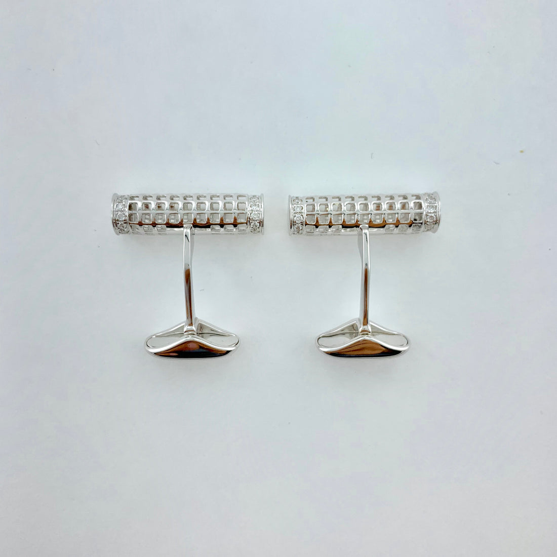 0.38 ctw Round Brilliant Natural Diamond Cufflinks | 18K White Gold | Classic Collection