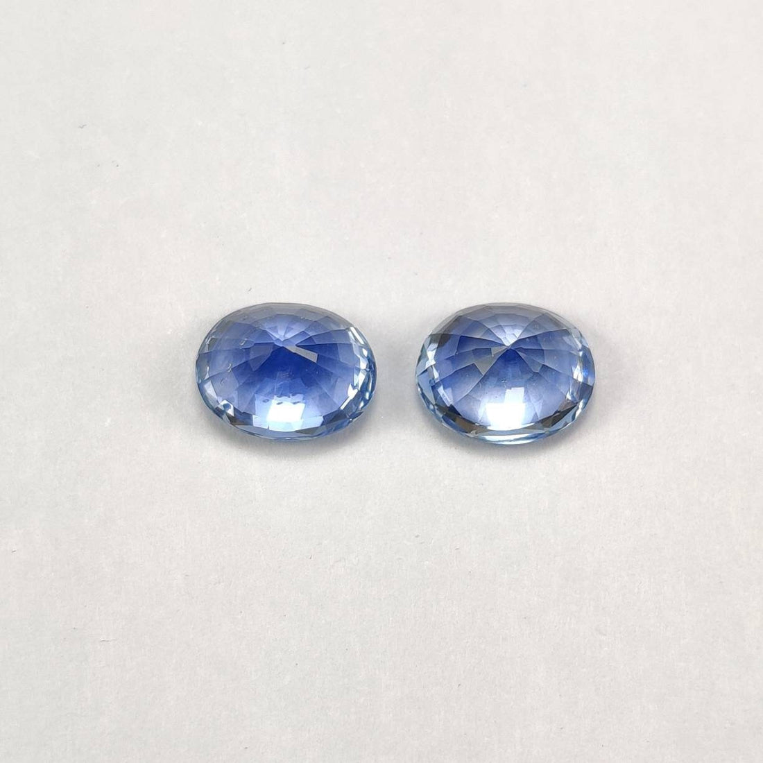 2.91 cts Unheated Natural Pastel Blue Sapphire Loose Gemstone Oval Cut Pair