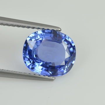 3.17 cts Unheated Natural Blue Sapphire Loose Gemstone Cushion Cut Certified