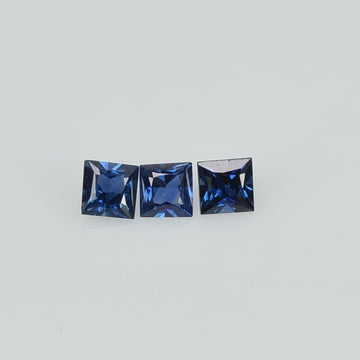 1.8 - 3.3 MM  Natural Princess Cut Blue Sapphire