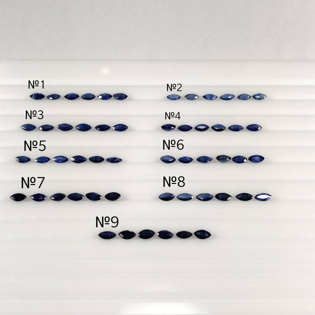 4.5x2.5 MM Natural Blue Sapphire Marquise Cut | 9 Different Grades | Varieties Of Color & Clarity | Deep / Medium / Pastel Blue | Calibrated