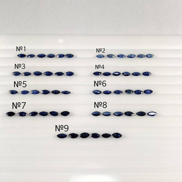 4.5x2.5 MM Natural Blue Sapphire Marquise Cut | 9 Different Grades | Varieties Of Color & Clarity | Deep / Medium / Pastel Blue | Calibrated