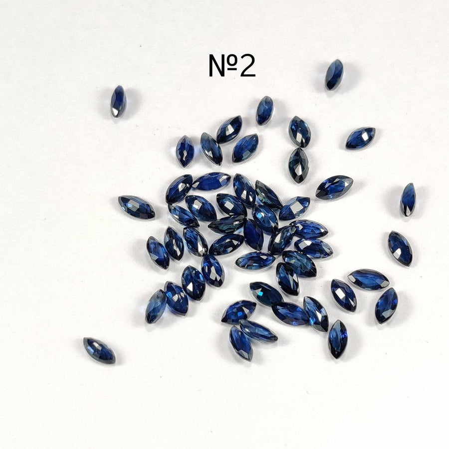 5x2.5 MM Natural Blue Sapphire Marquise Cut | 9 Different Grades | Varieties Of Color & Clarity | Deep / Medium / Pastel Blue | Calibrated