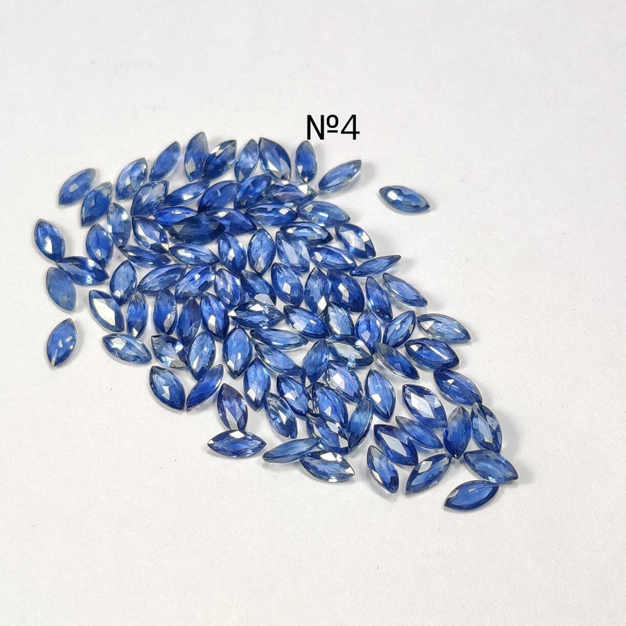 5x2.5 MM Natural Blue Sapphire Marquise Cut | 9 Different Grades | Varieties Of Color & Clarity | Deep / Medium / Pastel Blue | Calibrated