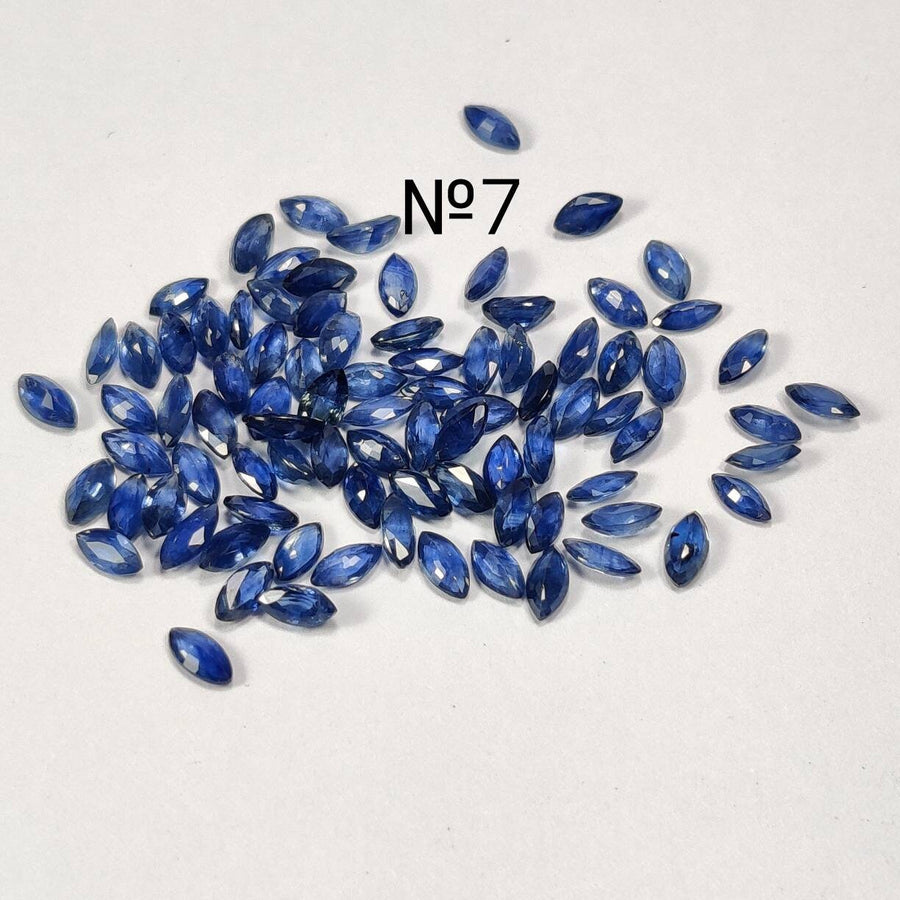 5x2.5 MM Natural Blue Sapphire Marquise Cut | 9 Different Grades | Varieties Of Color & Clarity | Deep / Medium / Pastel Blue | Calibrated