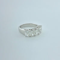 3.50 ctw F-G IF-VS1 GIA Certified Radiant Natural Diamond Ring | 18K White Gold | Classic Collection | 5 Stone Ring