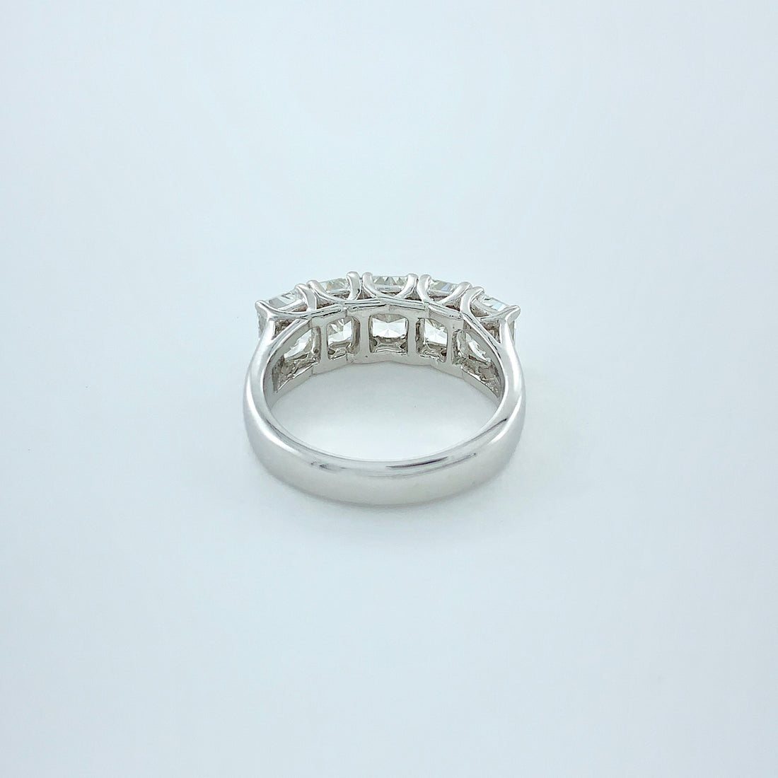 3.50 ctw F-G IF-VS1 GIA Certified Radiant Natural Diamond Ring | 18K White Gold | Classic Collection | 5 Stone Ring