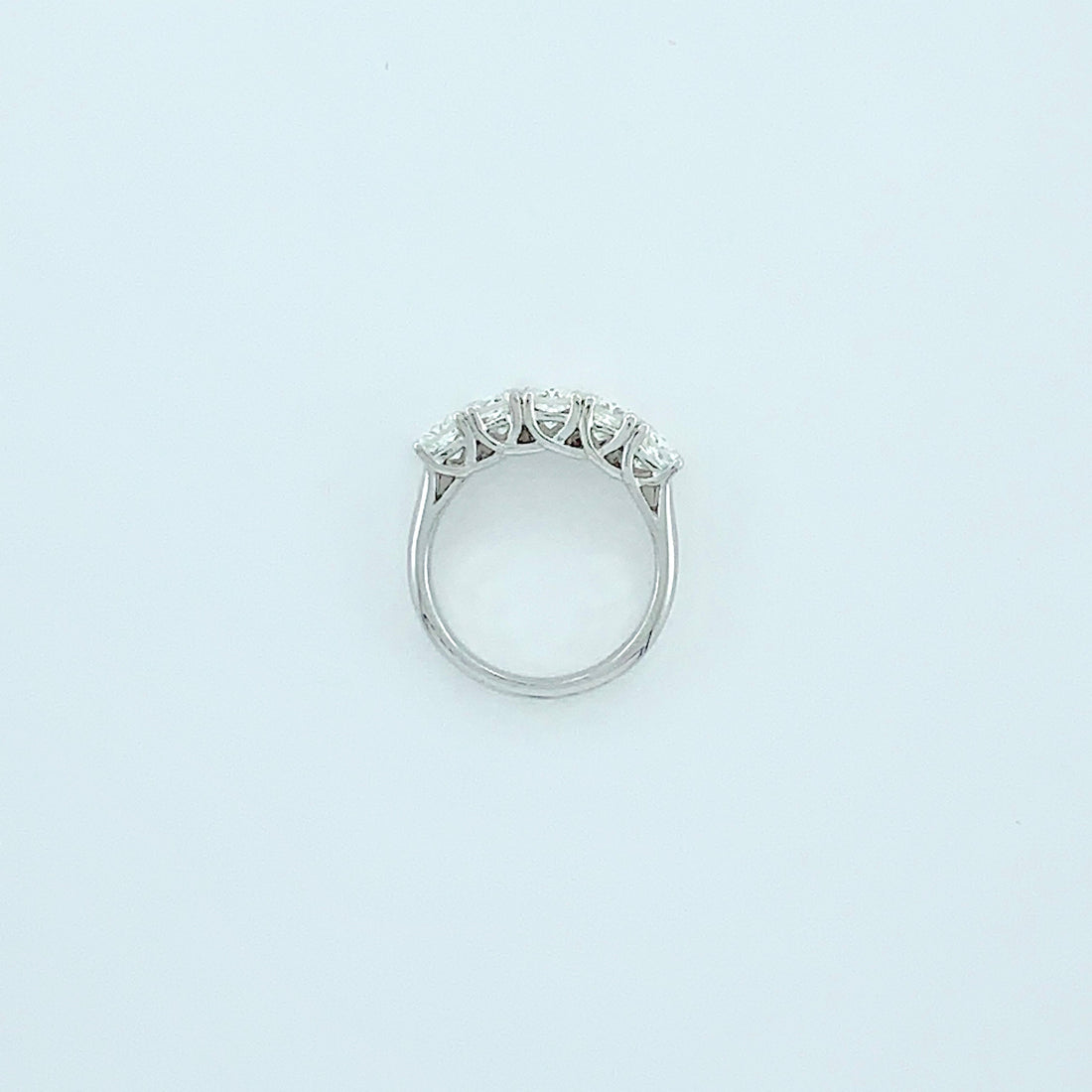 3.50 ctw F-G IF-VS1 GIA Certified Radiant Natural Diamond Ring | 18K White Gold | Classic Collection | 5 Stone Ring
