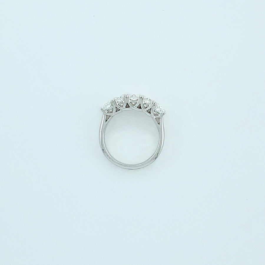 3.50 ctw F-G IF-VS1 GIA Certified Radiant Natural Diamond Ring | 18K White Gold | Classic Collection | 5 Stone Ring