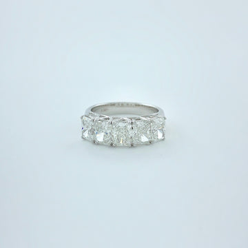 3.50 ctw F-G IF-VS1 GIA Certified Radiant Natural Diamond Ring | 18K White Gold | Classic Collection | 5 Stone Ring