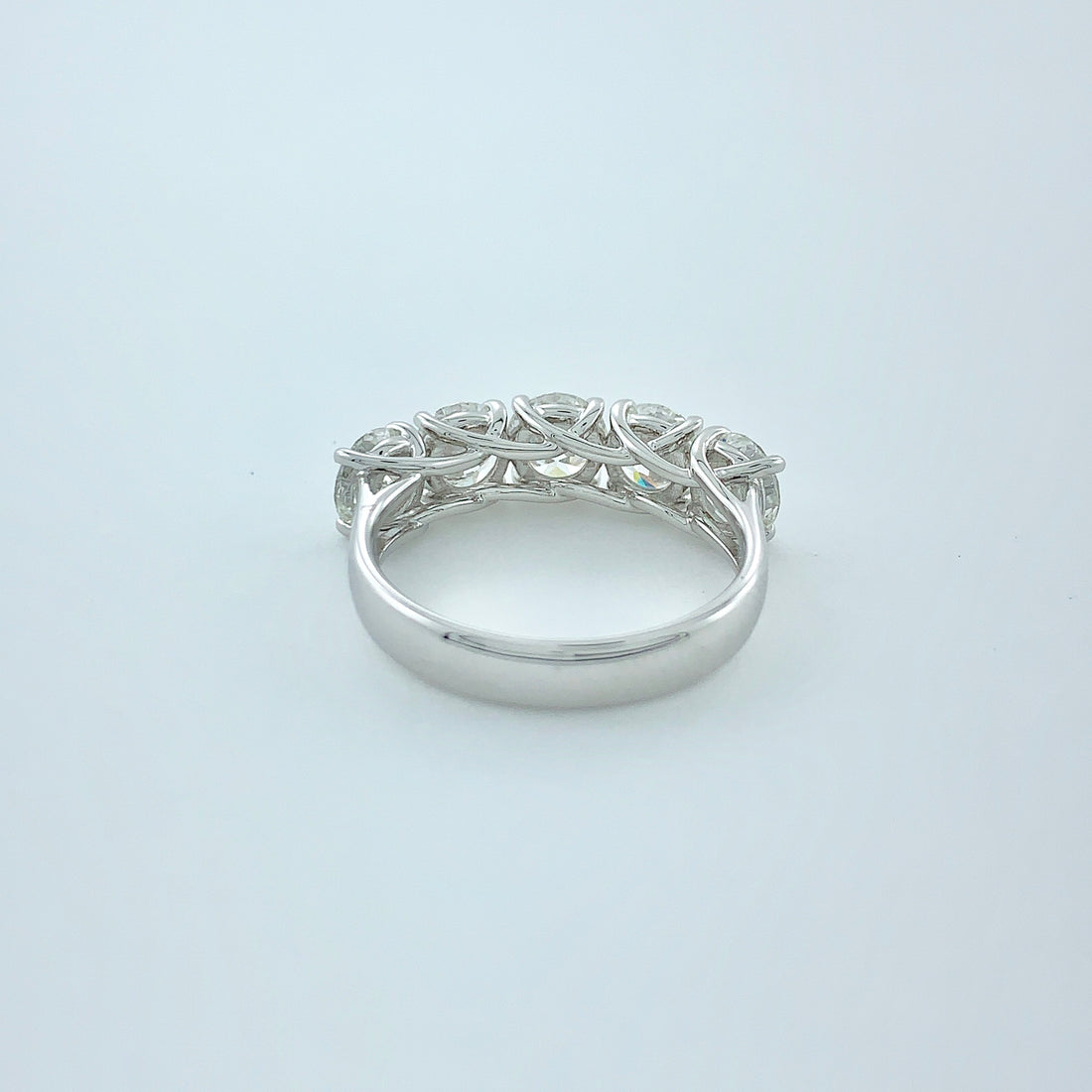 2.88 ctw F VVS2 GIA Certified Round Brilliant Natural Diamond Ring | 18K White Gold | Classic Collection | 5 Stone Ring