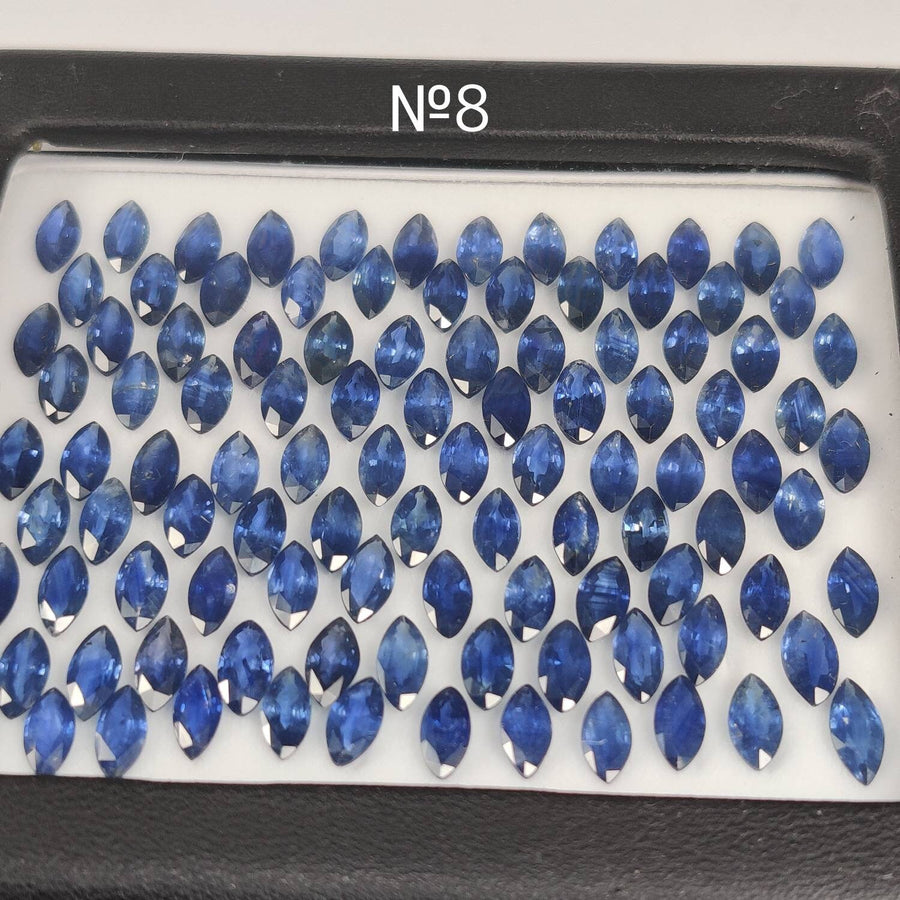 7x3.5 MM Natural Blue Sapphire Marquise Cut | 9 Different Grades | Varieties Of Color & Clarity | Deep / Medium / Pastel Blue | Calibrated