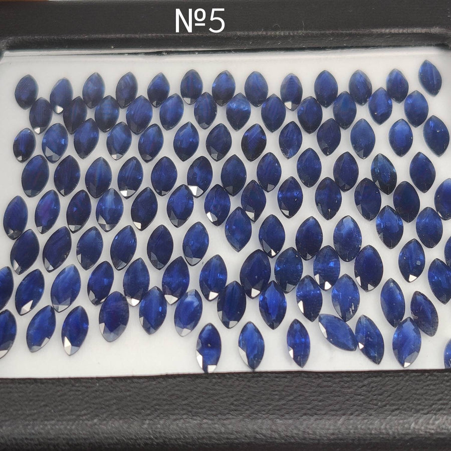 7x3.5 MM Natural Blue Sapphire Marquise Cut | 9 Different Grades | Varieties Of Color & Clarity | Deep / Medium / Pastel Blue | Calibrated