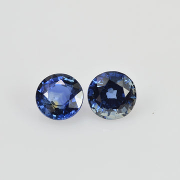 4.5 mm Natural Blue Sapphire Loose Pair Gemstone Round Cut