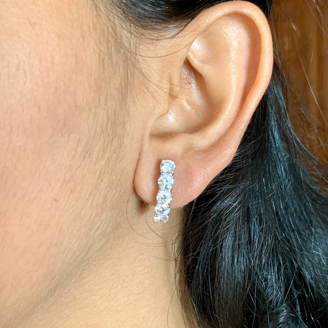 Diamond Solitaire Earrings E VVS2 GIA Certified Thai Gems