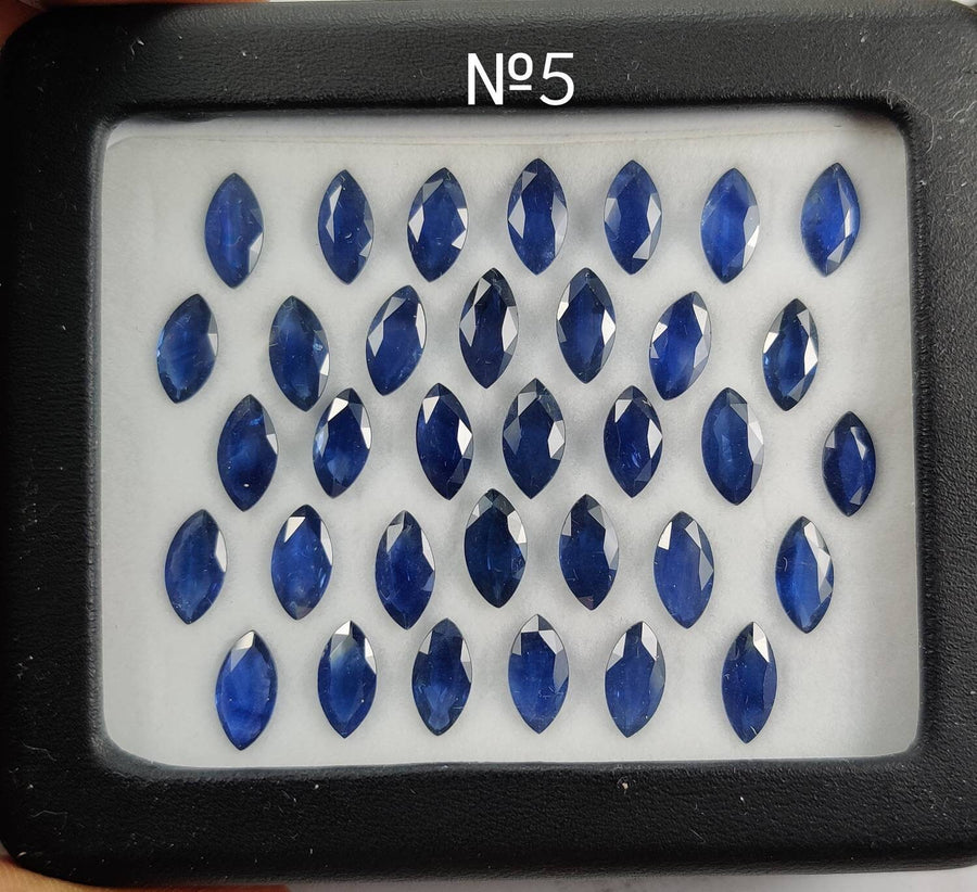 10x5 MM Natural Blue Sapphire Marquise Cut | 9 Different Grades | Varieties Of Color & Clarity | Deep / Medium / Pastel Blue | Calibrated