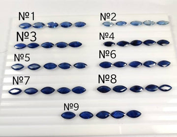 10x5 MM Natural Blue Sapphire Marquise Cut | 9 Different Grades | Varieties Of Color & Clarity | Deep / Medium / Pastel Blue | Calibrated