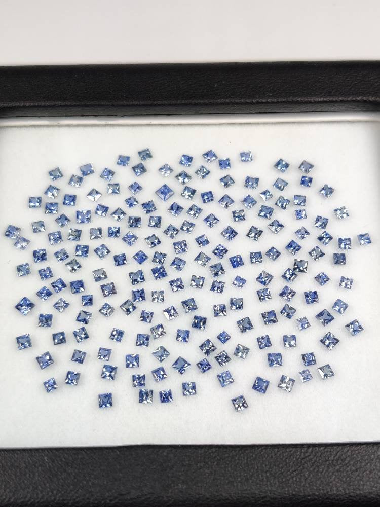 1.5 - 2.2 MM Natural Princess Cut Blue Sapphire