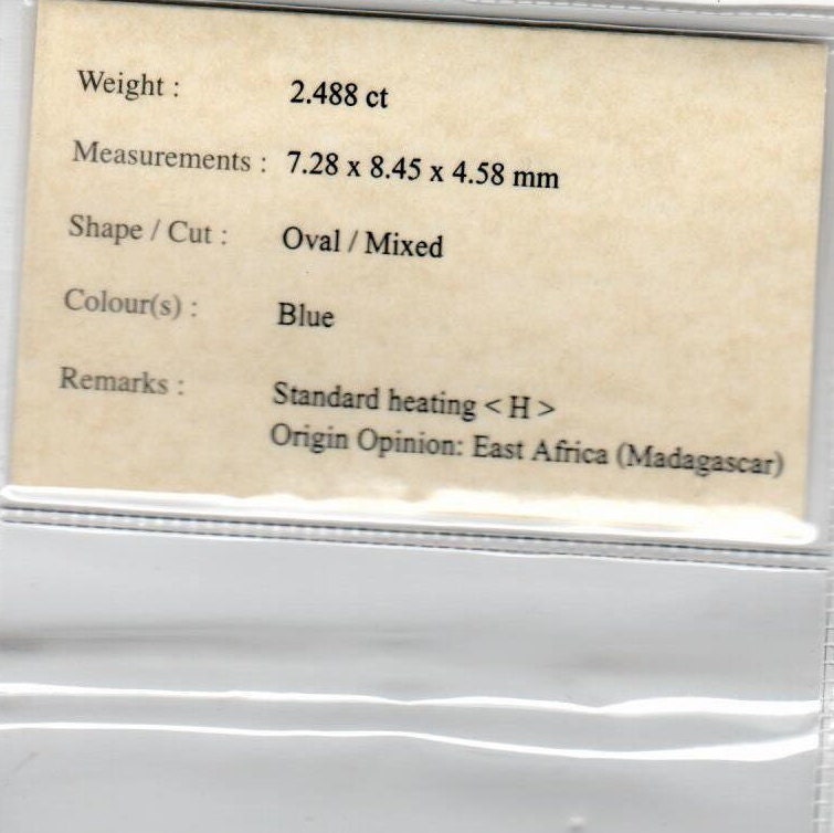 2.48 cts Natural Blue Sapphire Loose Gemstone Oval Cut Certified