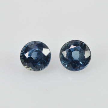 4.3 mm Natural Blue Sapphire Loose Pair Gemstone Round Cut