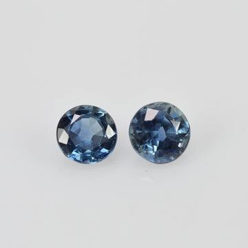 4.00 mm Natural Blue Sapphire Loose Pair Gemstone Round Cut