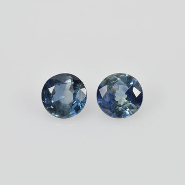 4.00 mm Natural Blue Sapphire Loose Pair Gemstone Round Cut