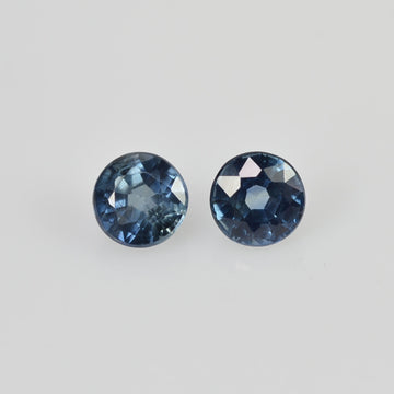 4.00 mm Natural Blue Sapphire Loose Pair Gemstone Round Cut