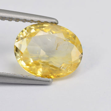 1.77 cts Natural Yellow Sapphire Loose Gemstone Oval Cut