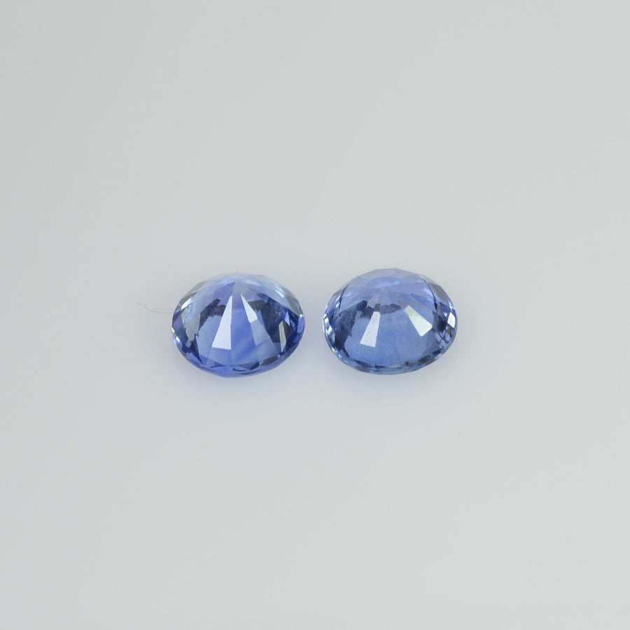 5.2 mm Natural Blue Sapphire Loose Pair Gemstone Round Cut