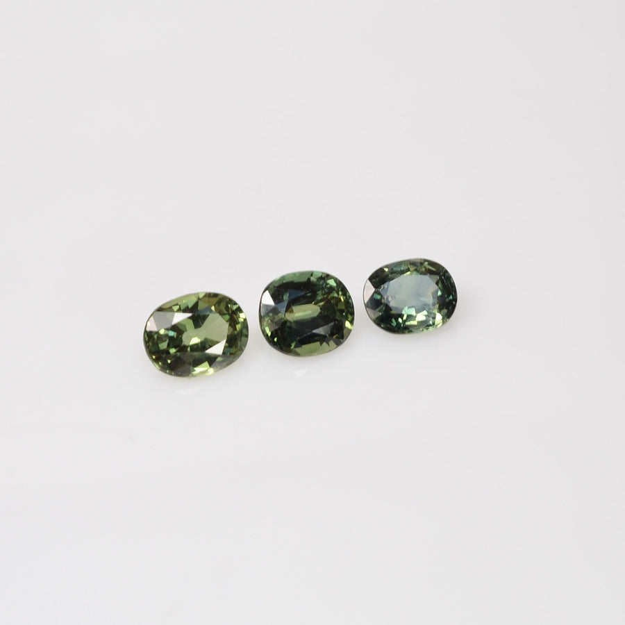 6x5 mm Natural Calibrated Green Sapphire Loose Gemstone Oval Cut