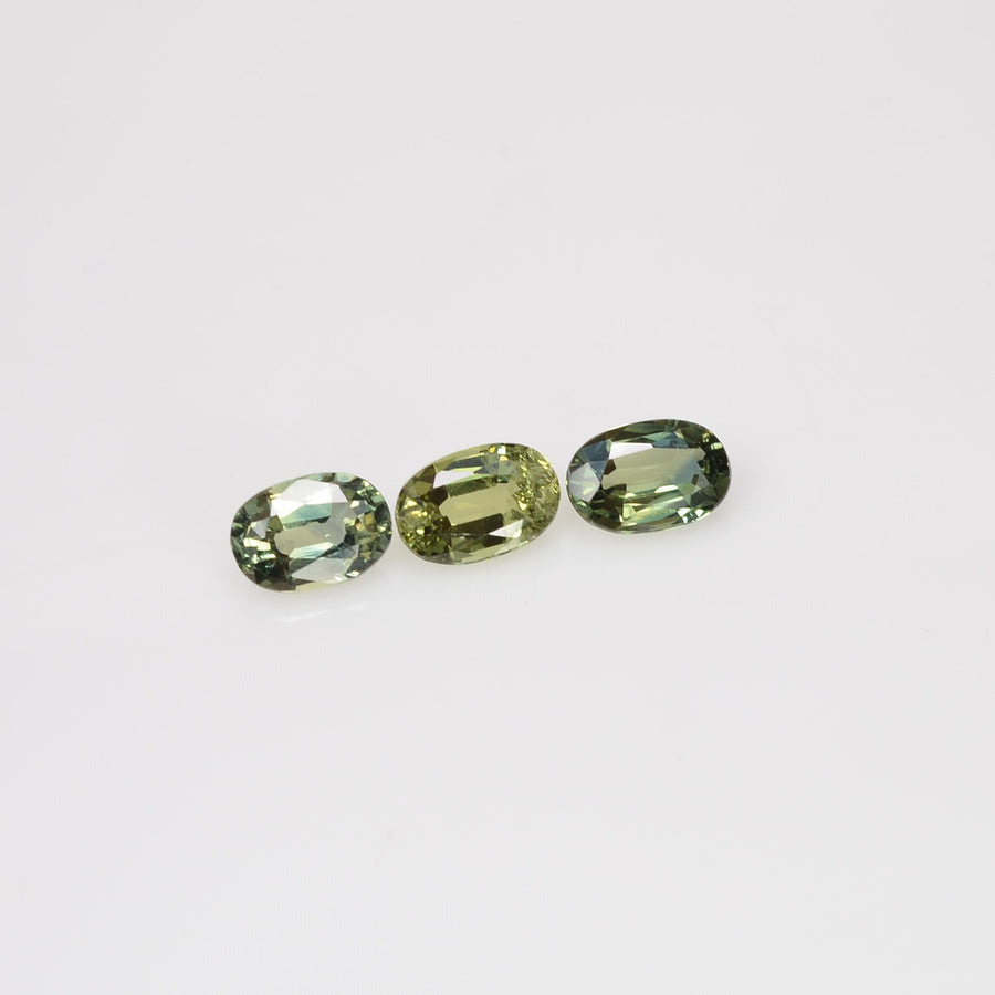 6x4 mm Natural Calibrated Green Sapphire Loose Gemstone Oval Cut