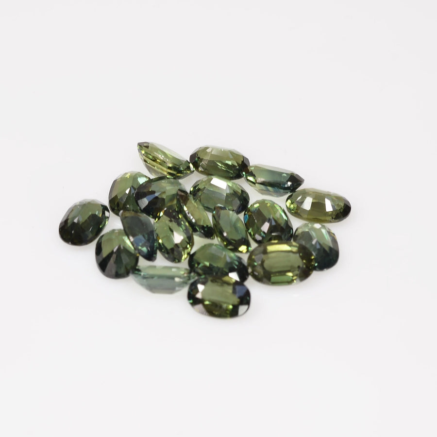 6x4 mm Natural Calibrated Green Sapphire Loose Gemstone Oval Cut