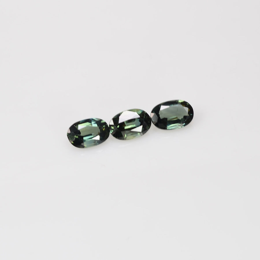 6x4 mm Natural Calibrated Green Sapphire Loose Gemstone Oval Cut