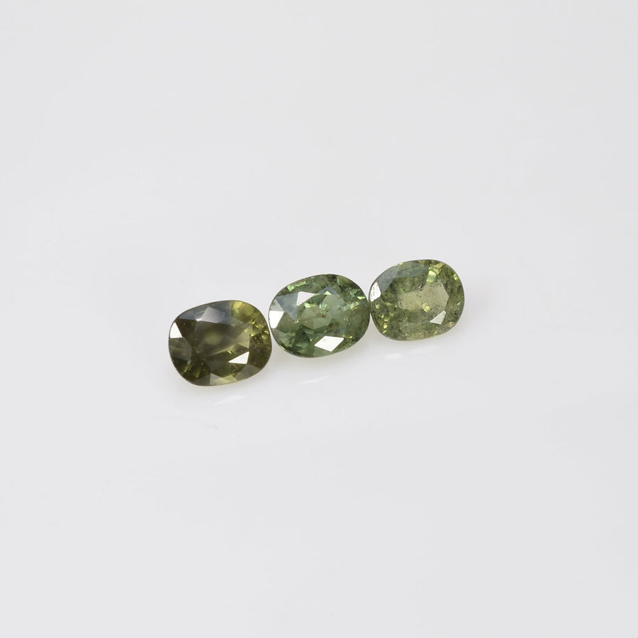 5x4 mm Natural Calibrated Green Sapphire Loose Gemstone Oval Cut