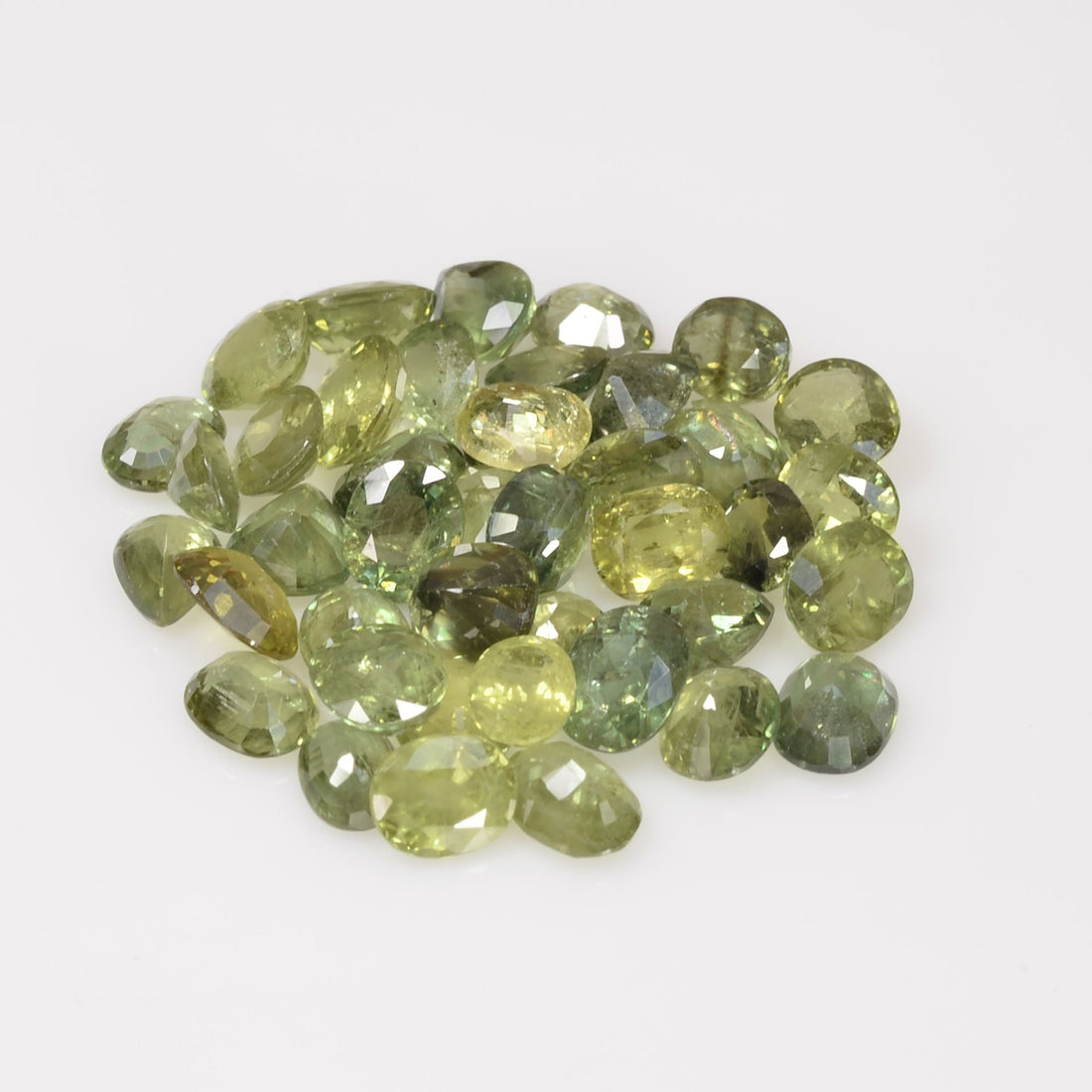 5x4 mm Natural Calibrated Green Sapphire Loose Gemstone Oval Cut