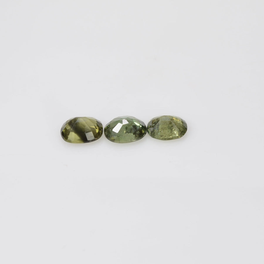 5x4 mm Natural Calibrated Green Sapphire Loose Gemstone Oval Cut