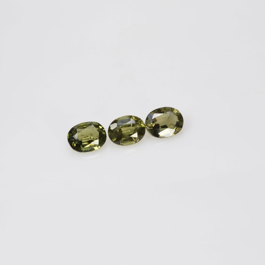 5x4 mm Natural Calibrated Green Sapphire Loose Gemstone Oval Cut