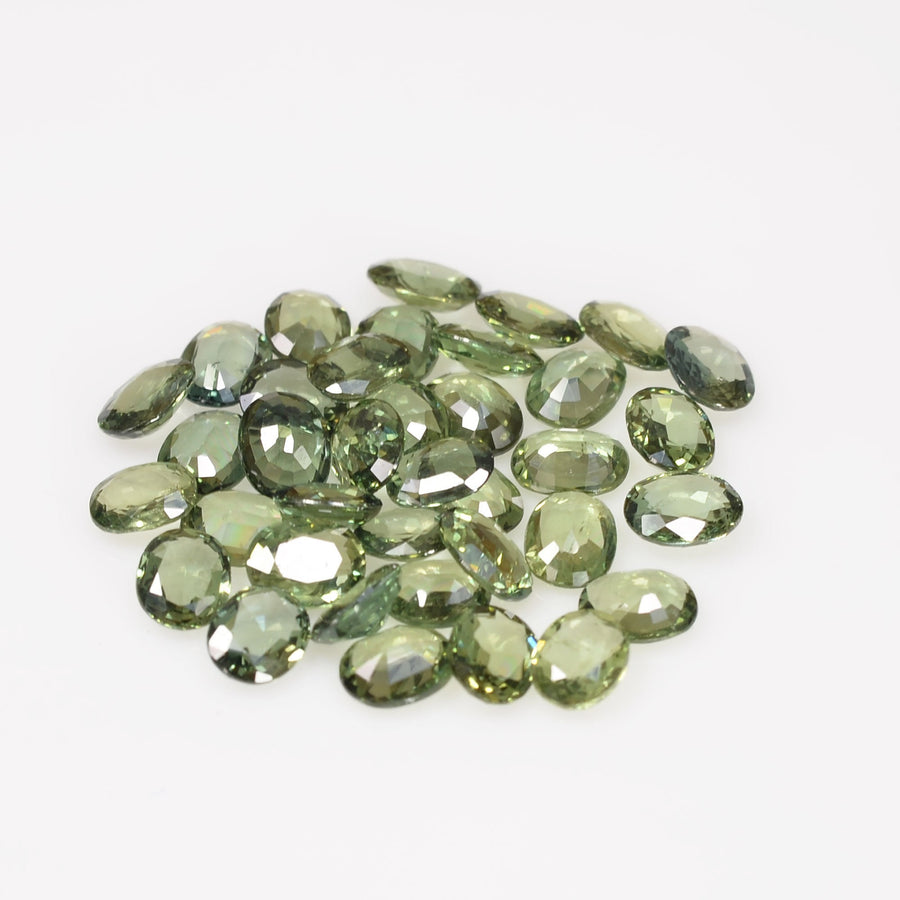 5x4 mm Natural Calibrated Green Sapphire Loose Gemstone Oval Cut