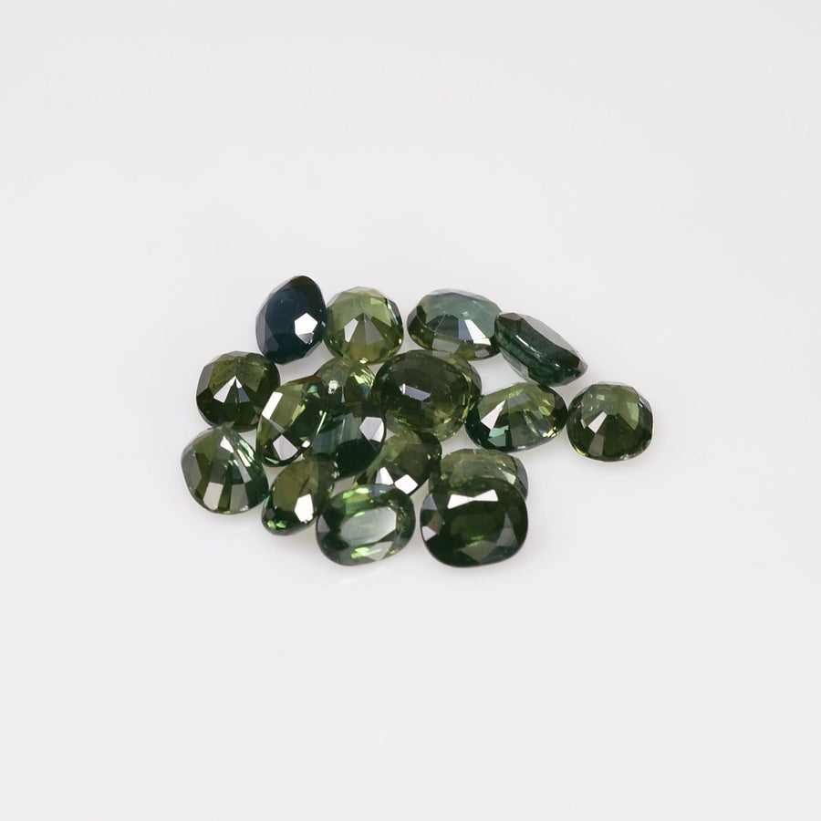 5x4 mm Natural Calibrated Green Sapphire Loose Gemstone Oval Cut