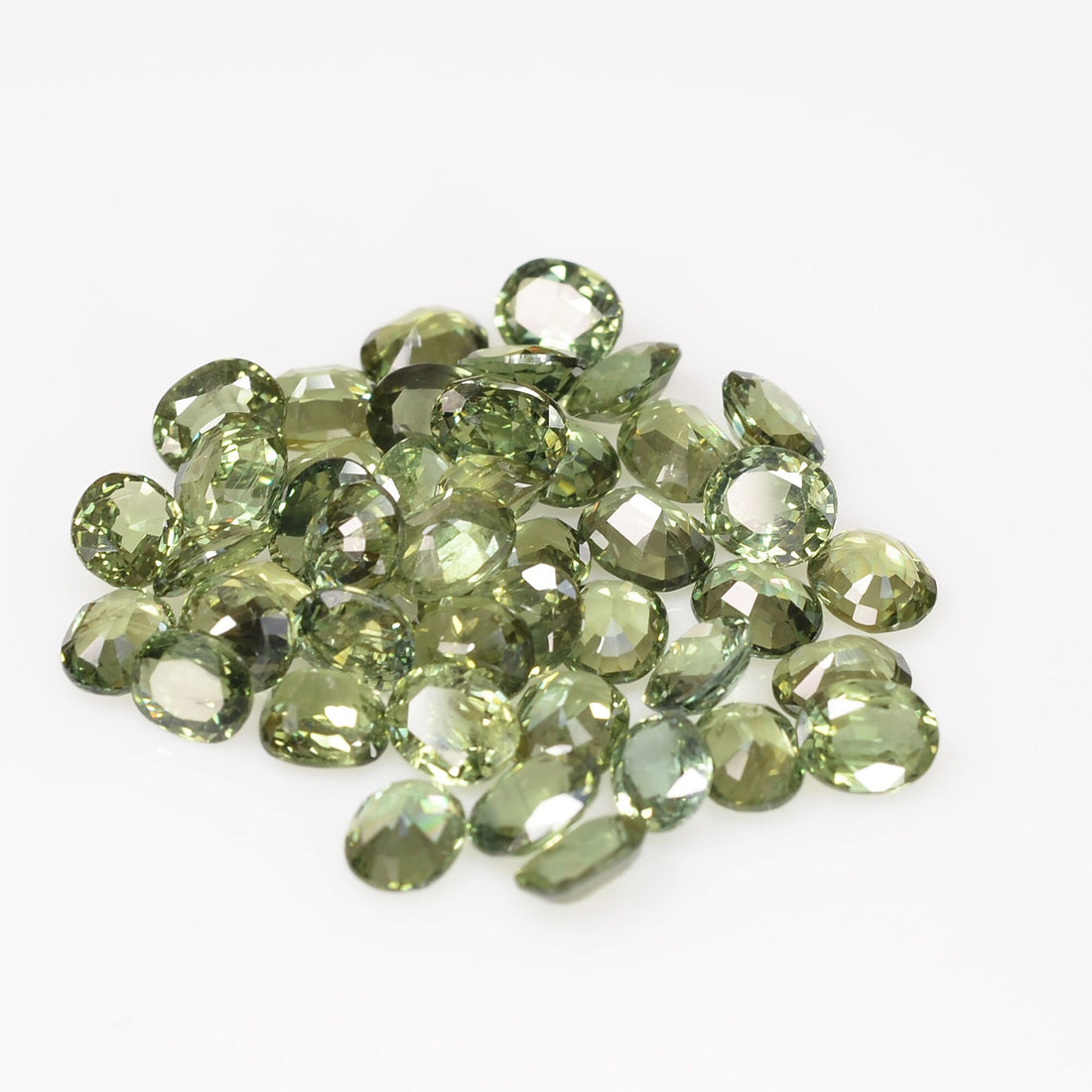 5x4 mm Natural Calibrated Green Sapphire Loose Gemstone Oval Cut