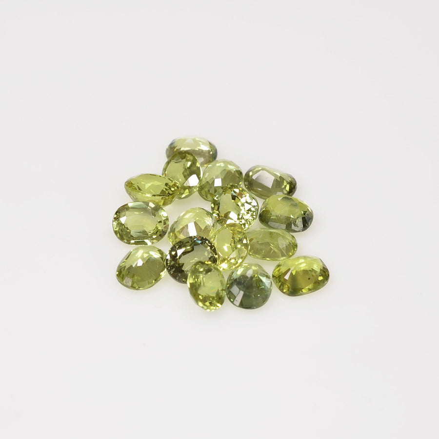 5x4 mm Natural Calibrated Green Sapphire Loose Gemstone Oval Cut