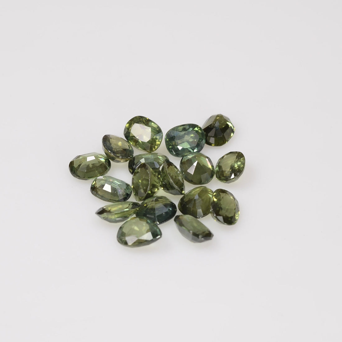 5x4 mm Natural Calibrated Green Sapphire Loose Gemstone Oval Cut