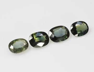 8x6 mm Natural Calibrated Green Sapphire Loose Gemstone Oval Cut