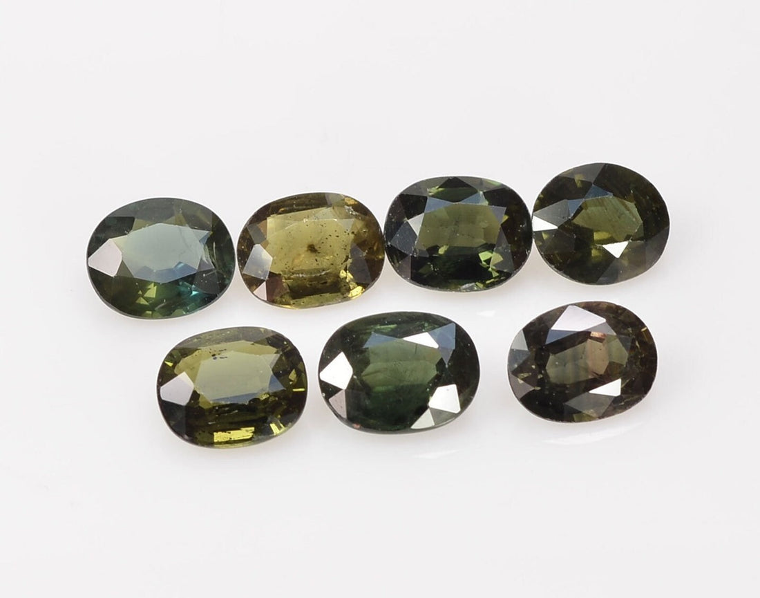 6x5 mm Natural Calibrated Green Sapphire Loose Gemstone Oval Cut