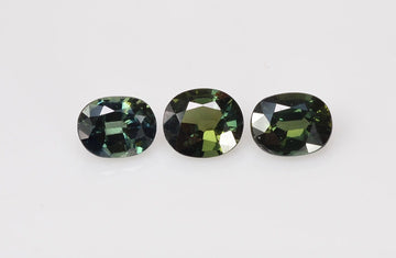 6x5 mm Natural Calibrated Green Sapphire Loose Gemstone Oval Cut