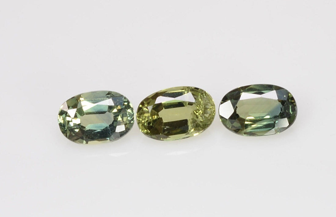 6x4 mm Natural Calibrated Green Sapphire Loose Gemstone Oval Cut