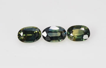 5.7x4 mm Natural Calibrated Green Sapphire Loose Gemstone Oval Cut