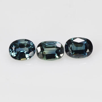 5x4 mm Natural Calibrated Teal Green Sapphire Loose Gemstone Oval Cut