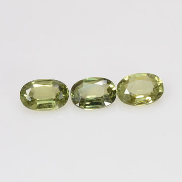 6x4 mm Natural Calibrated Green Sapphire Loose Gemstone Oval Cut