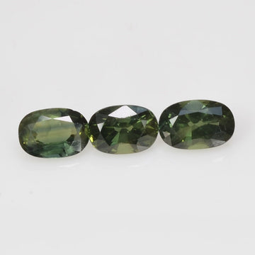 6x4 mm Natural Calibrated Green Sapphire Loose Gemstone Oval Cut